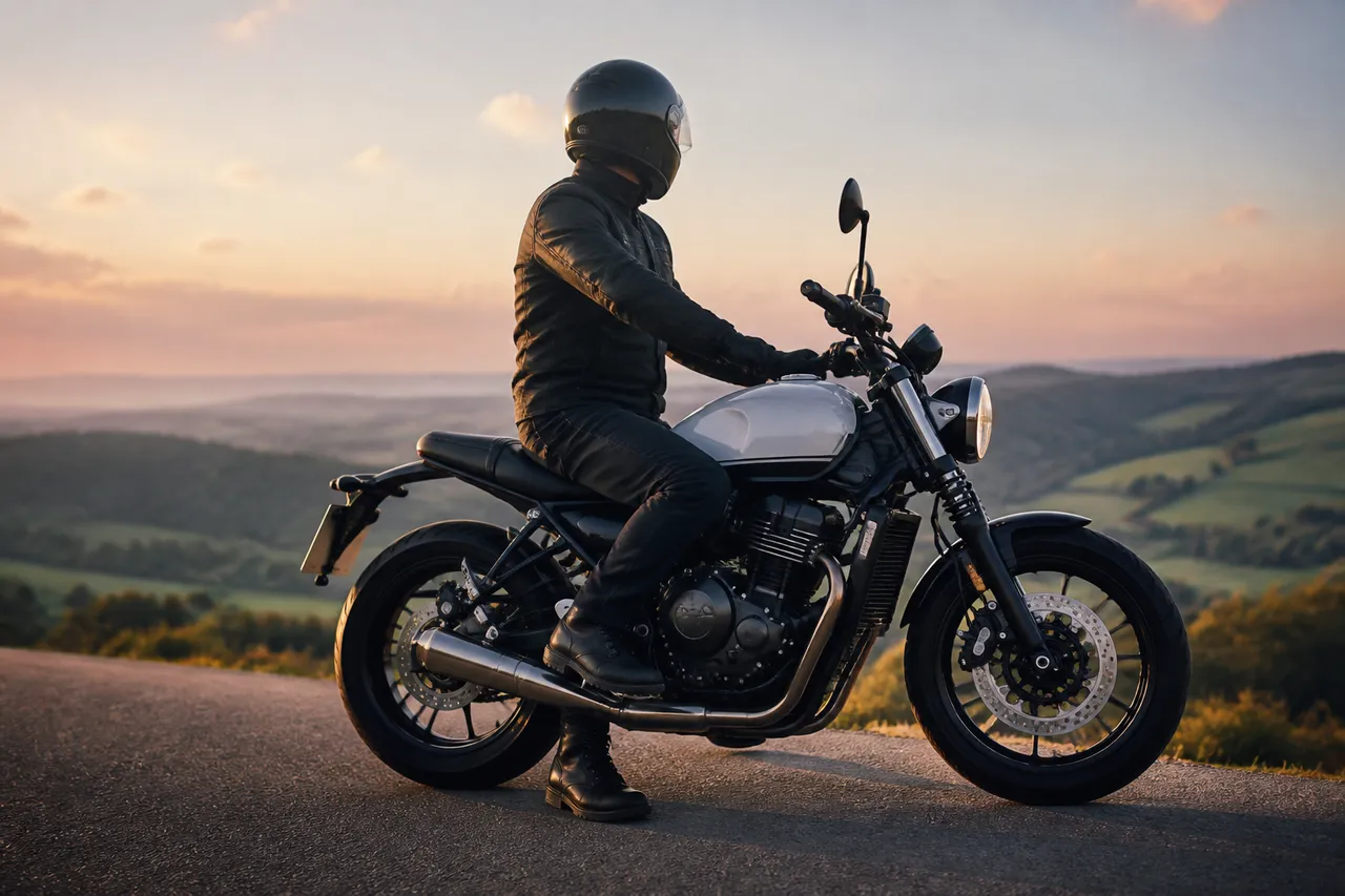 Moto neuve au ralenti avant un rodage en douceur