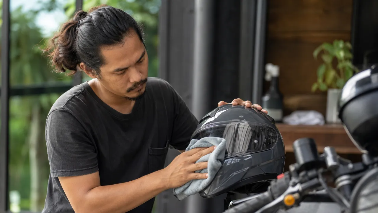 Comment nettoyer un casque de moto avec chiffon microfibre